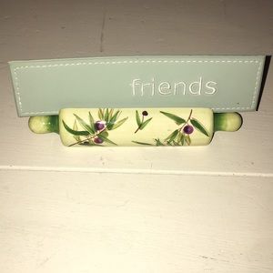 Ceramic recipe card holder and “friends” bookmark